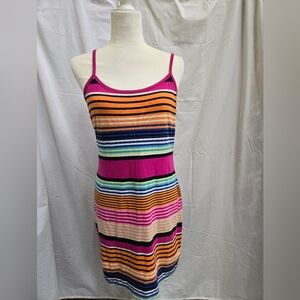 Body C - Multicolored Spaghetti  Strap Dress - (L)